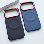 MagSafe Woven Leather iPhone Case TPU Soft Anti-Fingerprint Magnetic Cover