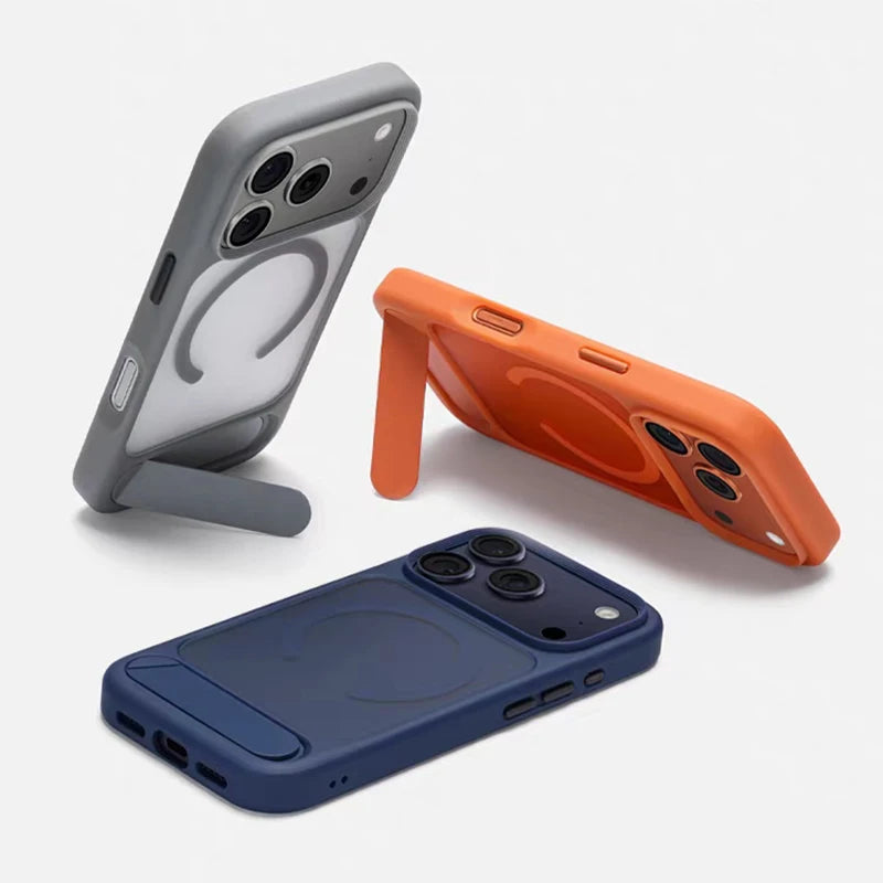MagSafe Invisible Stand iPhone Case Matte Magnetic Kickstand Protective Cover