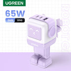 UGREEN 65W GaN Charger Robot Design PD Fast Charger USB-C Multi Port Adapter