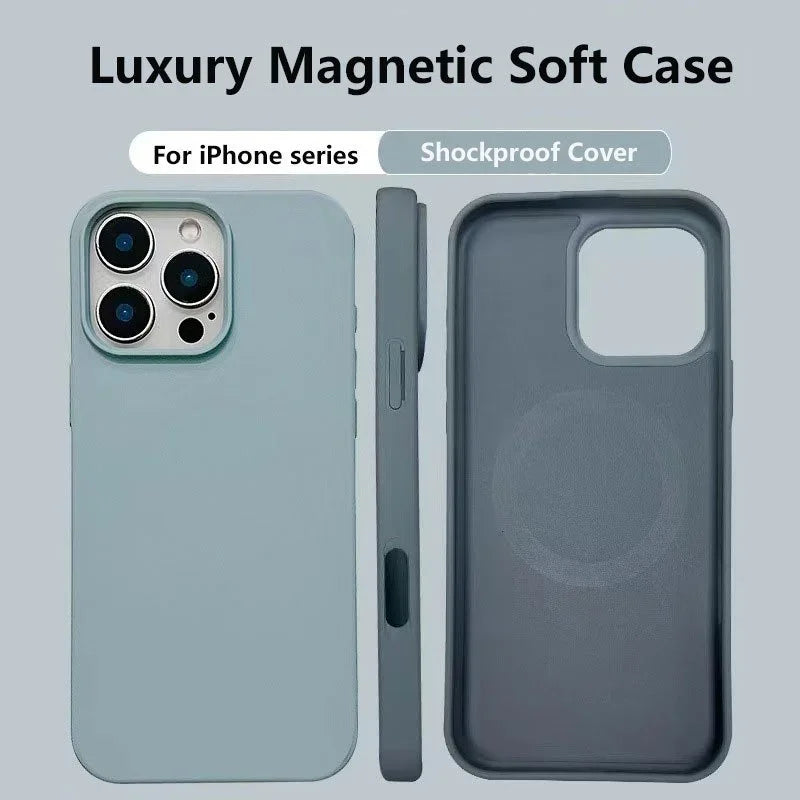 MagSafe Liquid Silicone Shockproof iPhone Case Magnetic Soft Protective Cover