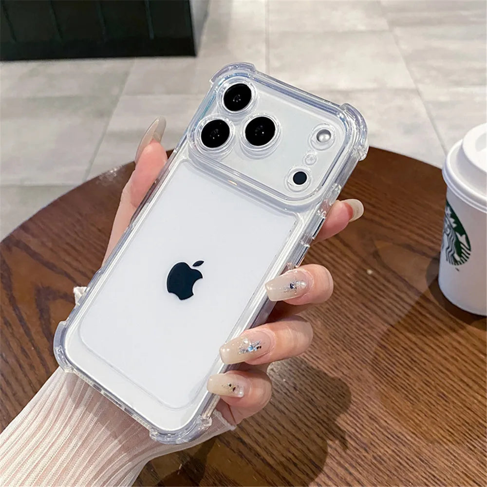 Clear Shockproof iPhone Case Transparent Bumper Anti-Scratch Protective Cover