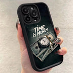 Time Is Money Printed iPhone Case Soft TPU Shockproof Motivational Cover