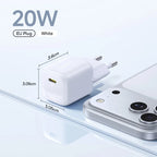 20W USB-C PD Fast Charger Portable Wall Adapter for iPhone and Android
