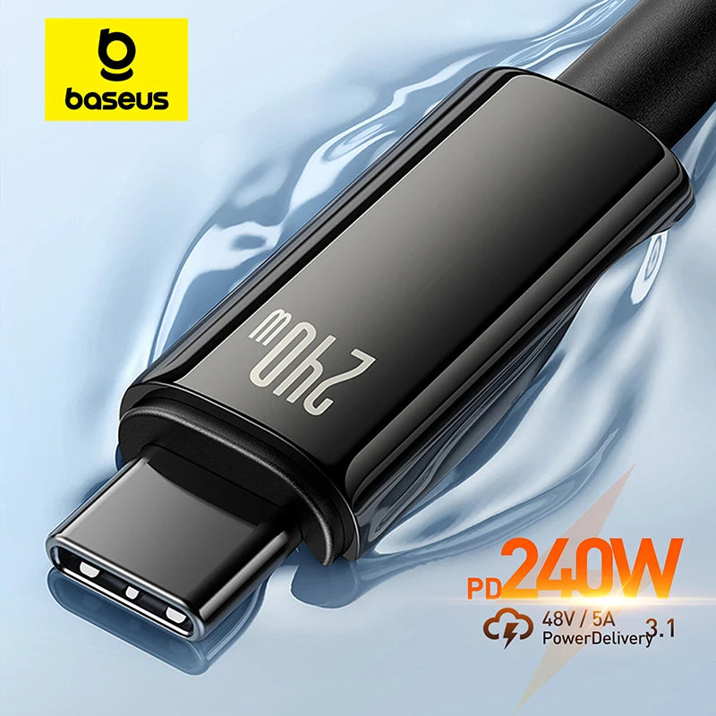 240W USB-C to USB-C Cable PD 3.1 Fast Charging Nylon Braided Data Cable Secondary image