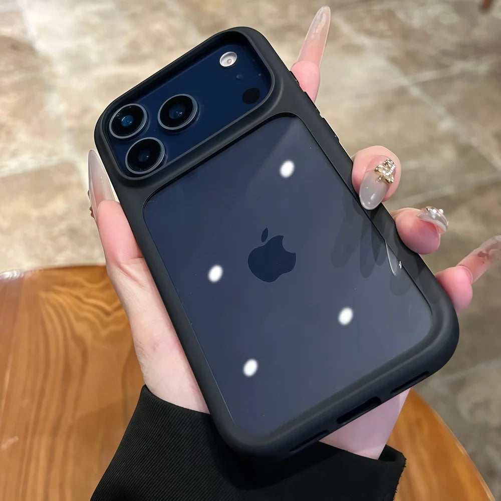 Crystal Clear iPhone Case with Camera Touch Button Shockproof Protective Cover