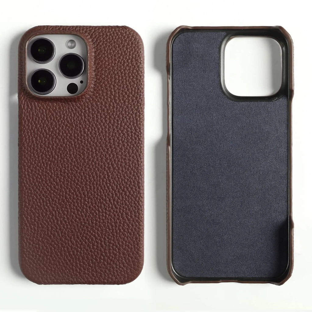 Luxury Genuine Leather iPhone Case Slim Shockproof Premium Cover
