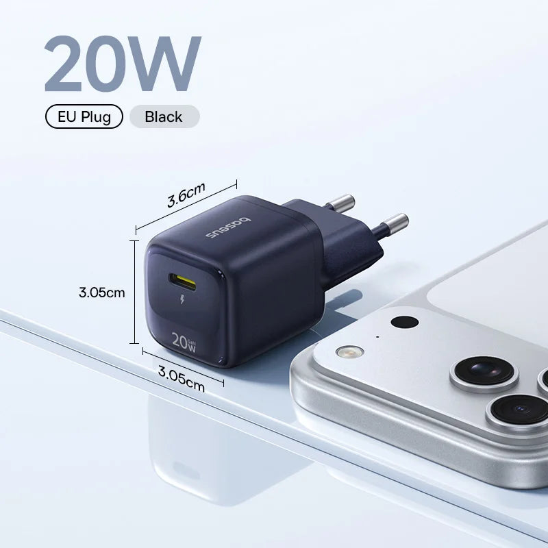 20W USB-C PD Fast Charger Portable Wall Adapter for iPhone and Android