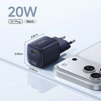 20W USB-C PD Fast Charger Portable Wall Adapter for iPhone and Android