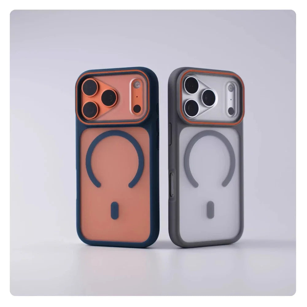 Translucent Matte MagSafe iPhone Case Magnetic Shockproof Protective Cover
