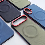 MagSafe Woven Leather iPhone Case TPU Soft Anti-Fingerprint Magnetic Cover