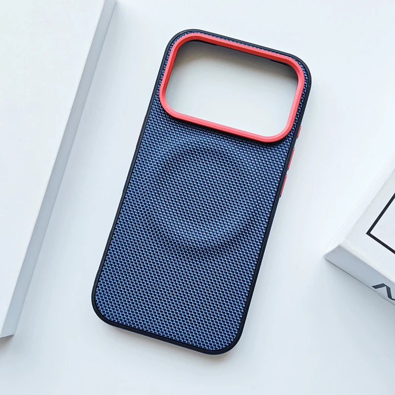 MagSafe Woven Leather iPhone Case TPU Soft Anti-Fingerprint Magnetic Cover