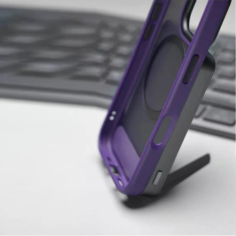 MagSafe Invisible Stand iPhone Case Matte Magnetic Kickstand Protective Cover