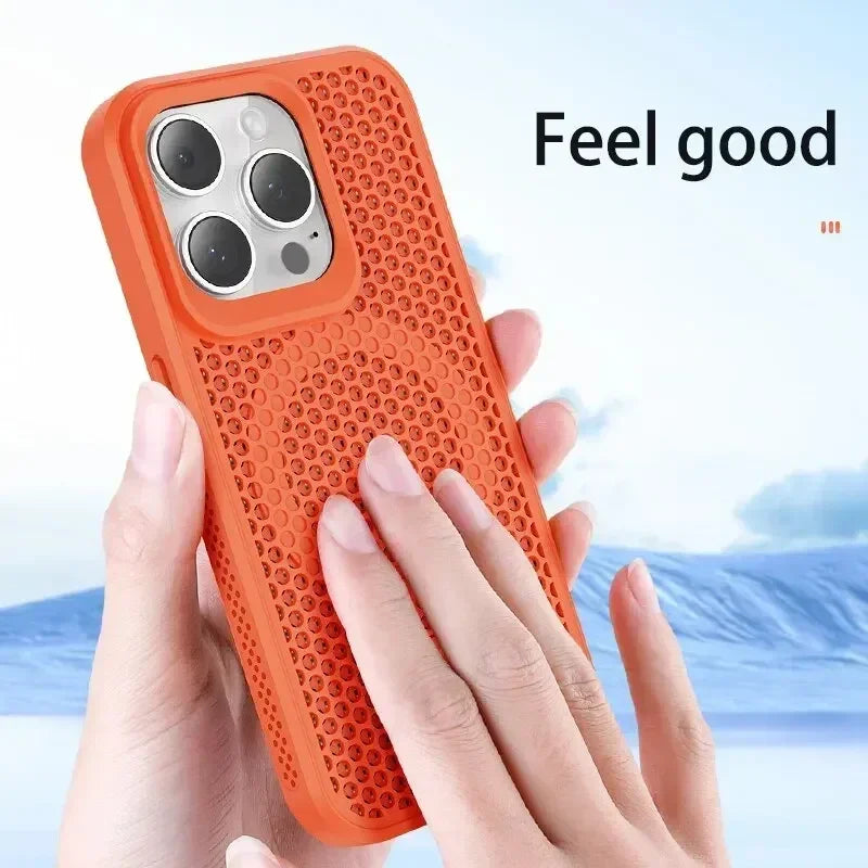 MagSafe Cooling Mesh iPhone Case Heat Dissipation Breathable Shockproof Cover