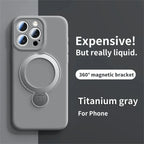 Magnetic Ring Stand iPhone Case 360° Rotating MagSafe Silicone Cover