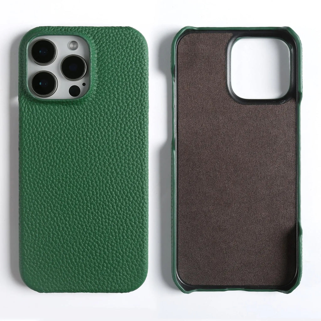 Luxury Genuine Leather iPhone Case Slim Shockproof Premium Cover