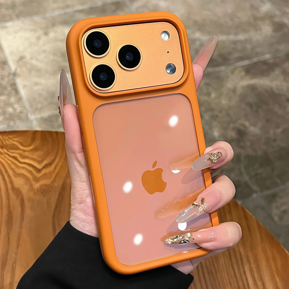 Crystal Clear iPhone Case with Camera Touch Button Shockproof Protective Cover