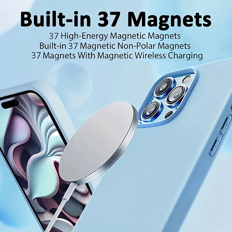 MagSafe Liquid Silicone Shockproof iPhone Case Magnetic Soft Protective Cover