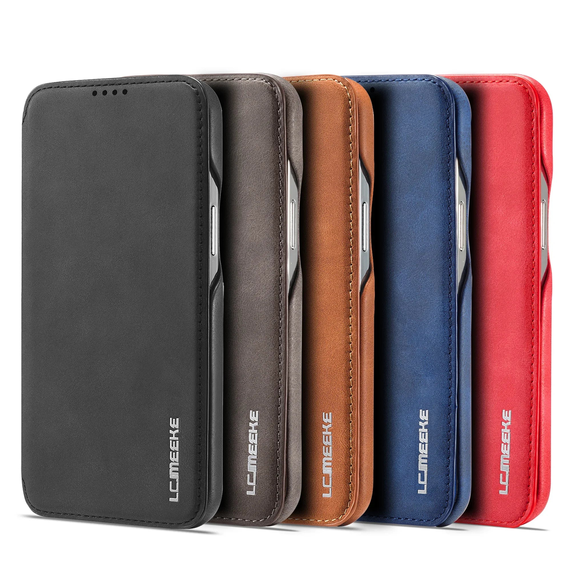 Leather Flip Wallet iPhone Case Card Holder Magnetic Book Cover