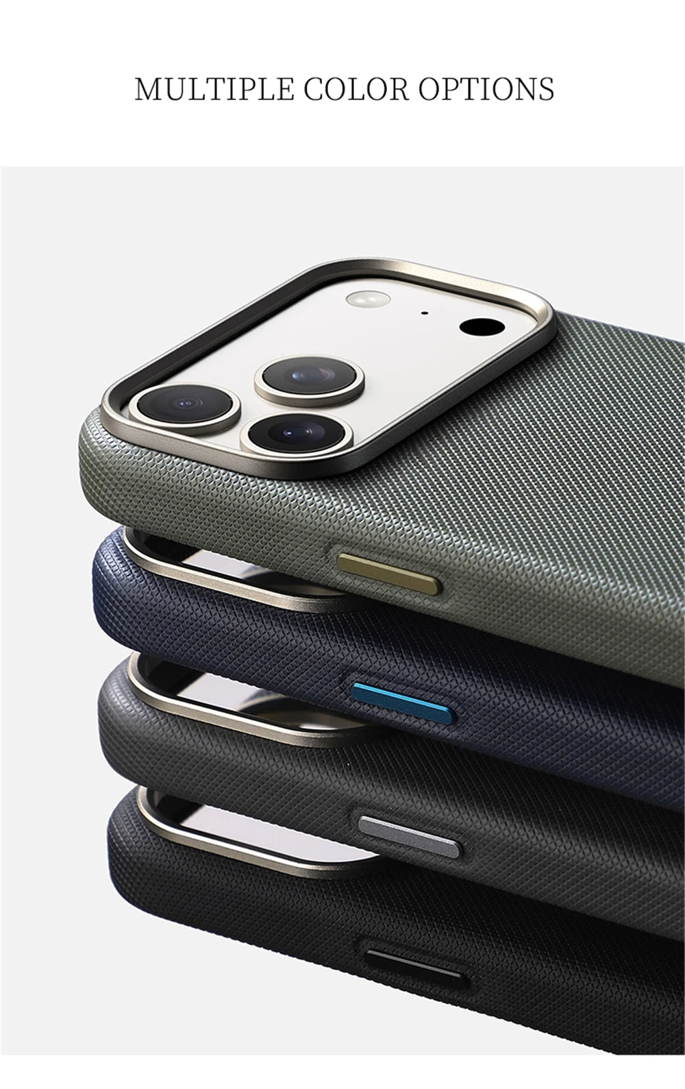 Luxury Diamond Texture MagSafe Leather iPhone Case Alloy Lens Protective Cover