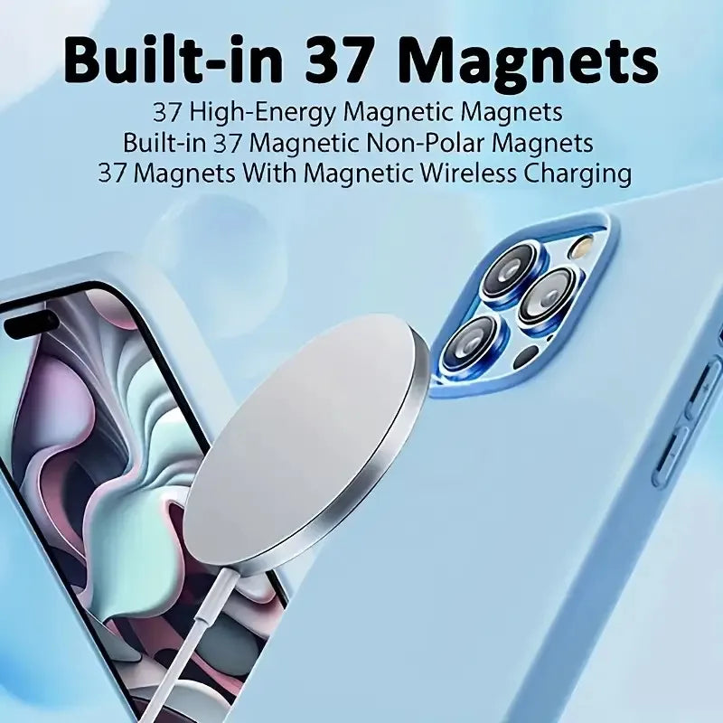 MagSafe Liquid Silicone Shockproof iPhone Case Magnetic Soft Protective Cover