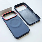 MagSafe Woven Leather iPhone Case TPU Soft Anti-Fingerprint Magnetic Cover