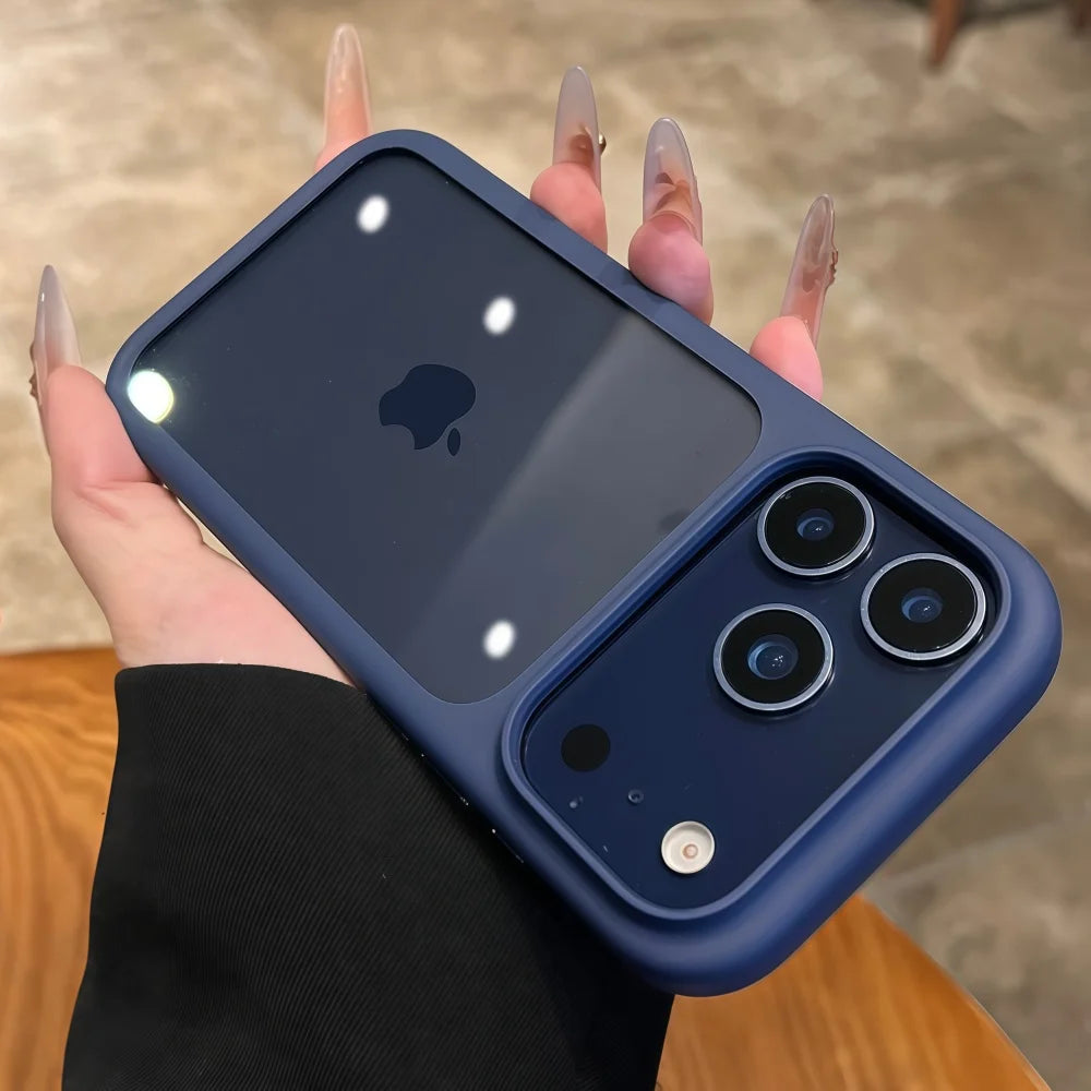 Crystal Clear iPhone Case with Camera Touch Button Shockproof Protective Cover