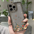 Flower Transparent iPhone Case Shockproof Silicone Soft Protective Cover