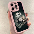 Time Is Money Printed iPhone Case Soft TPU Shockproof Motivational Cover