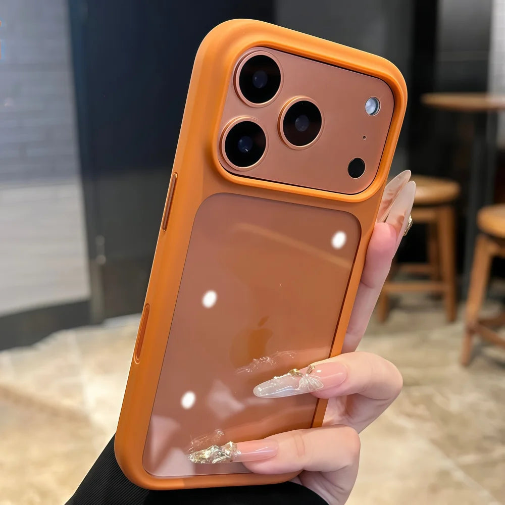 Crystal Clear iPhone Case with Camera Touch Button Shockproof Protective Cover