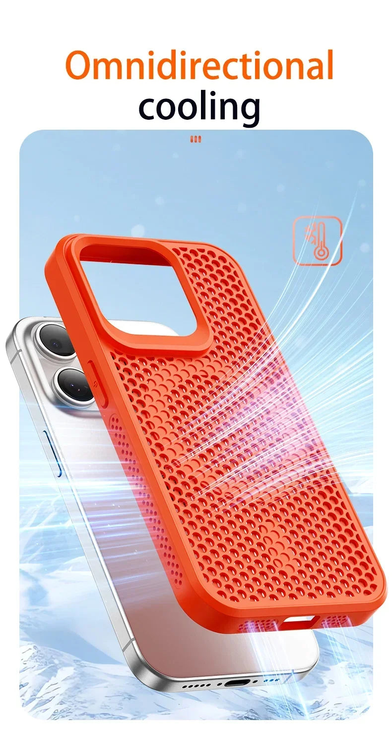 MagSafe Cooling Mesh iPhone Case Heat Dissipation Breathable Shockproof Cover