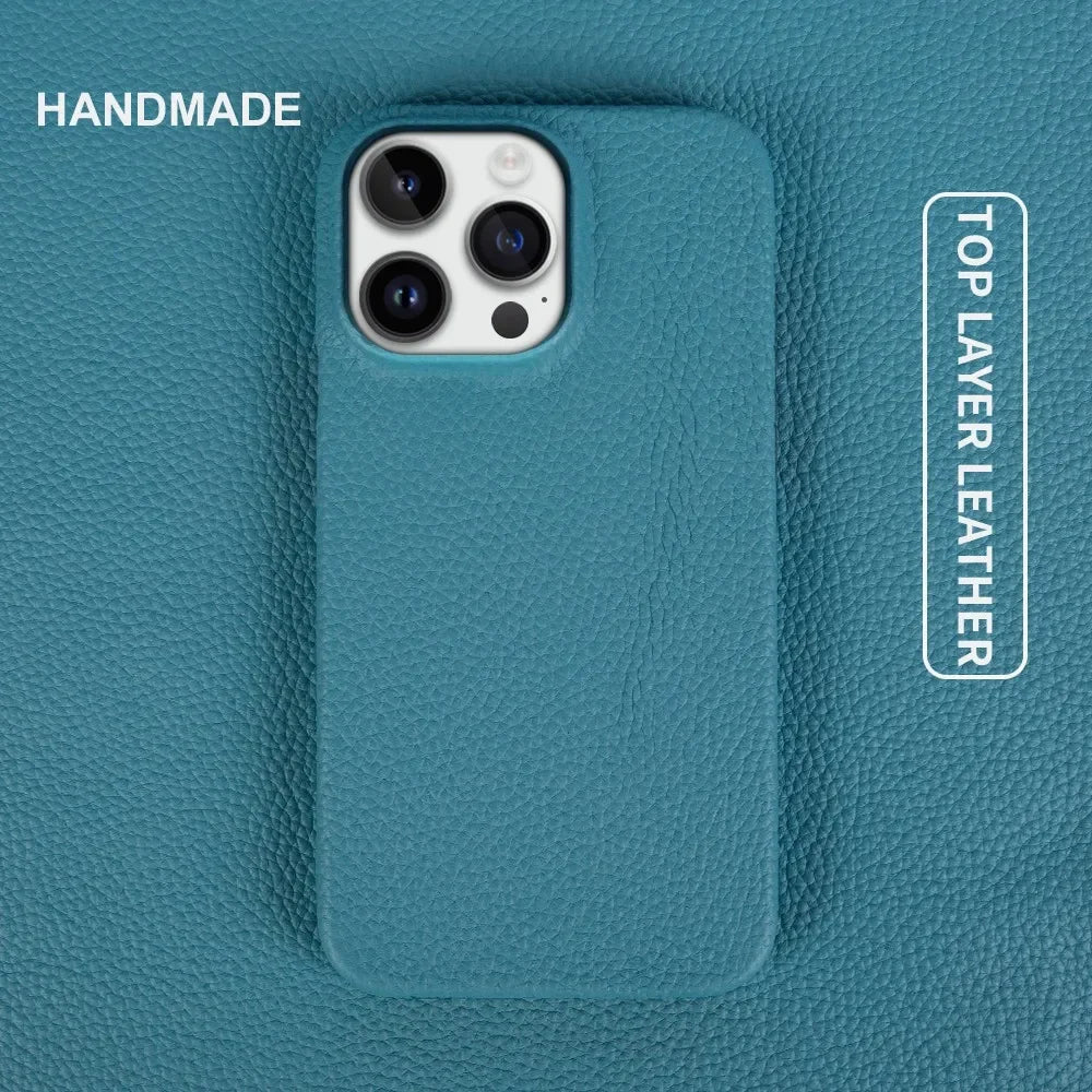 Luxury Genuine Leather iPhone Case Slim Shockproof Premium Cover