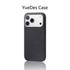 Luxury Diamond Texture MagSafe Leather iPhone Case Alloy Lens Protective Cover