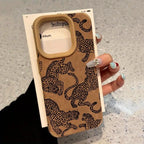 Leopard Pattern Leather iPhone Case Shockproof TPU Stylish Protective Cover