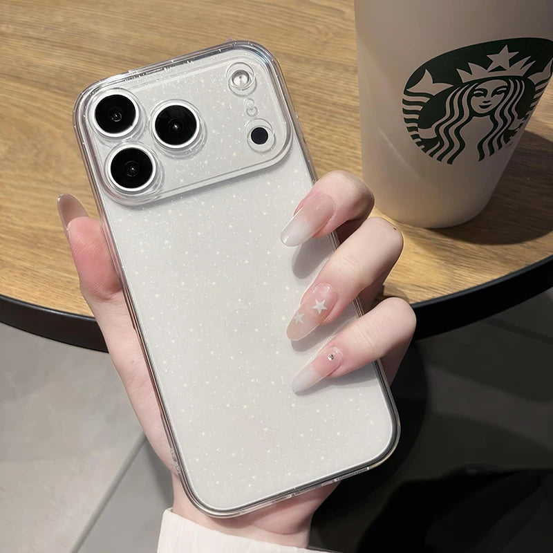 Cute Glitter Clear iPhone Case Girly Shockproof Slim TPU Protective Cover Secondary image