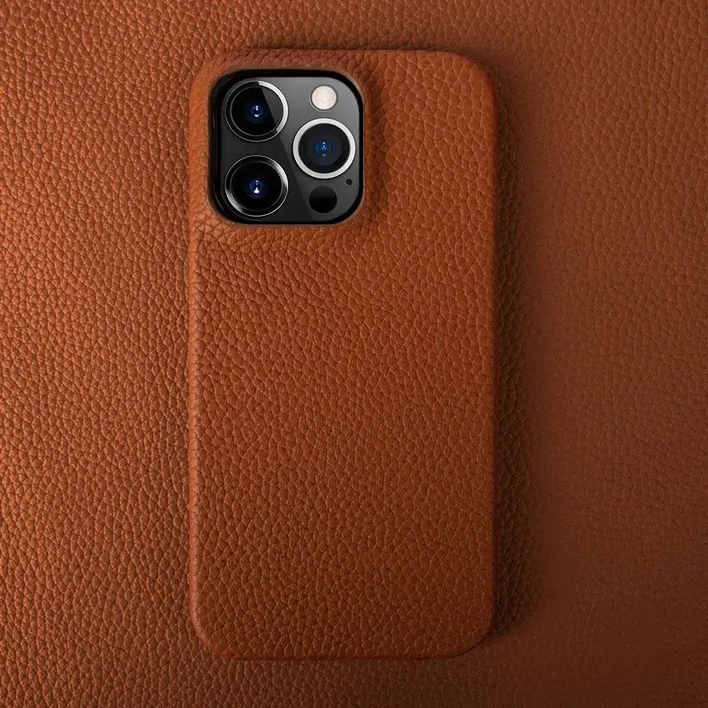 Luxury Genuine Leather iPhone Case Slim Shockproof Premium Cover