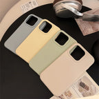 Dopamine Color Silicone iPhone Case Soft Solid Color Shockproof Cover