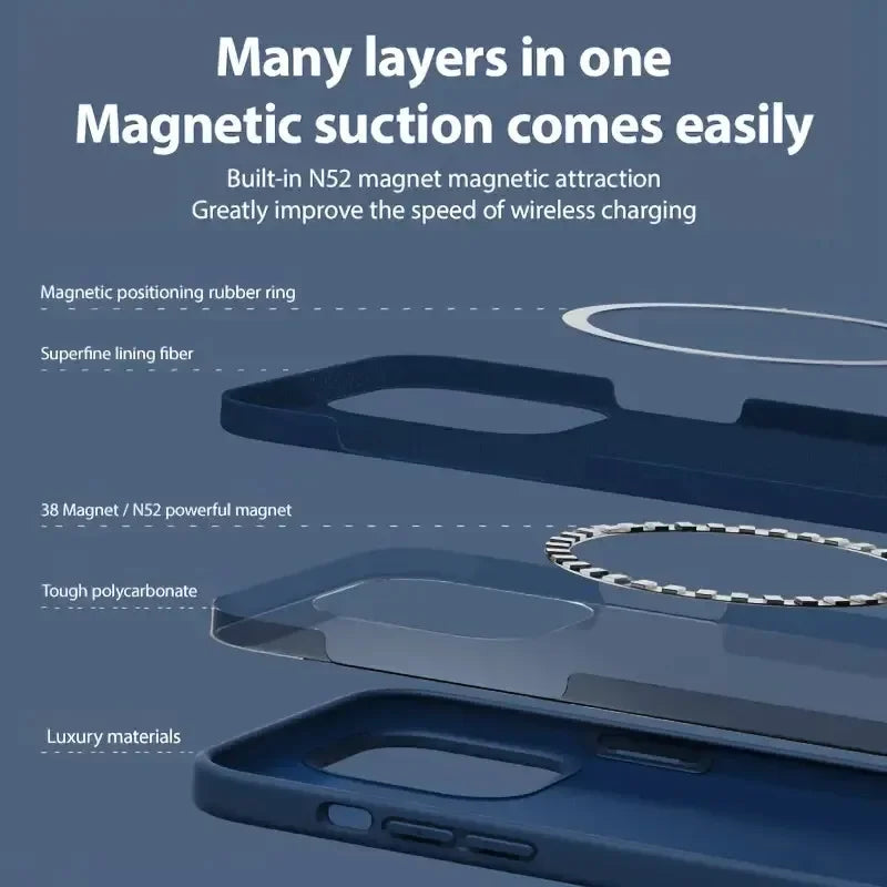 MagSafe Liquid Silicone Shockproof iPhone Case Magnetic Soft Protective Cover