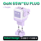 UGREEN 65W GaN Charger Robot Design PD Fast Charger USB-C Multi Port Adapter