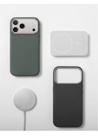 Luxury Diamond Texture MagSafe Leather iPhone Case Alloy Lens Protective Cover
