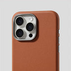 Luxury Business PU Leather Magnetic iPhone Case Metal Camera MagSafe Cover
