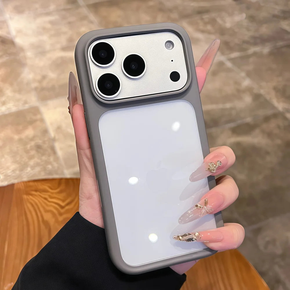 Crystal Clear iPhone Case with Camera Touch Button Shockproof Protective Cover