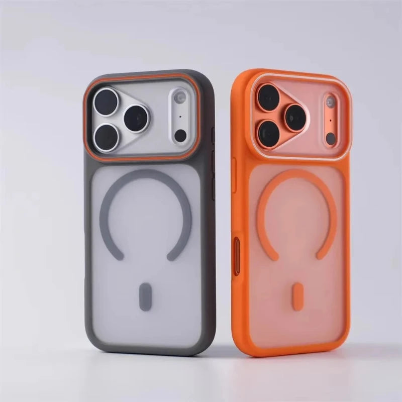Translucent Matte MagSafe iPhone Case Magnetic Shockproof Protective Cover