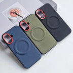 MagSafe Woven Leather iPhone Case TPU Soft Anti-Fingerprint Magnetic Cover