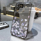 Flower Transparent iPhone Case Shockproof Silicone Soft Protective Cover