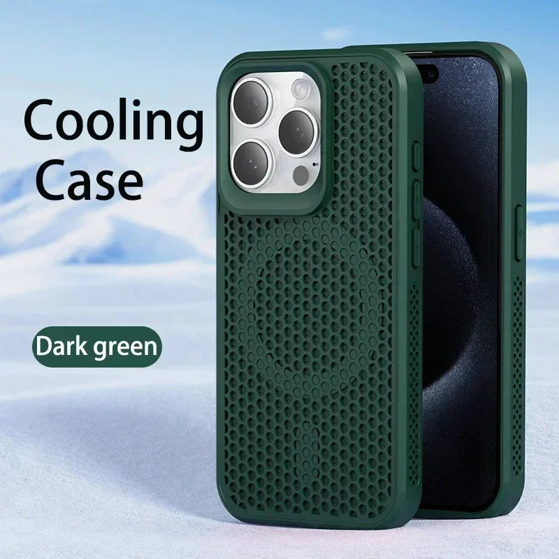 MagSafe Cooling Mesh iPhone Case Heat Dissipation Breathable Shockproof Cover