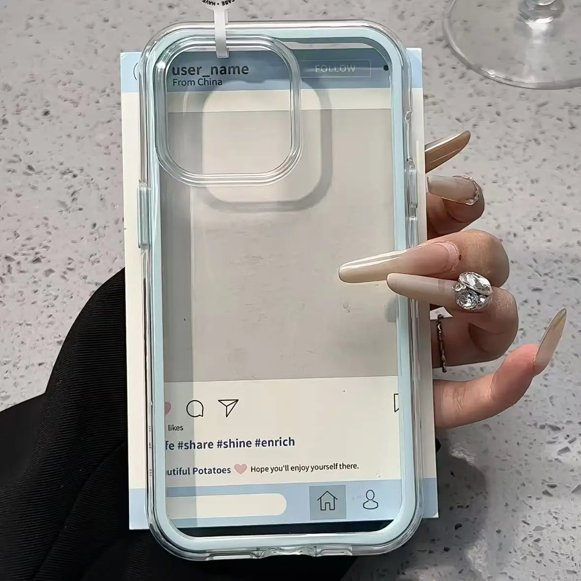 Candy Color Frame Clear Back iPhone Case Shockproof Acrylic Bumper Cover