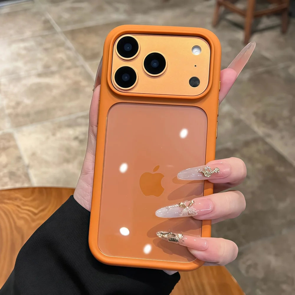 Crystal Clear iPhone Case with Camera Touch Button Shockproof Protective Cover