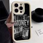 Time Is Money Printed iPhone Case Soft TPU Shockproof Motivational Cover