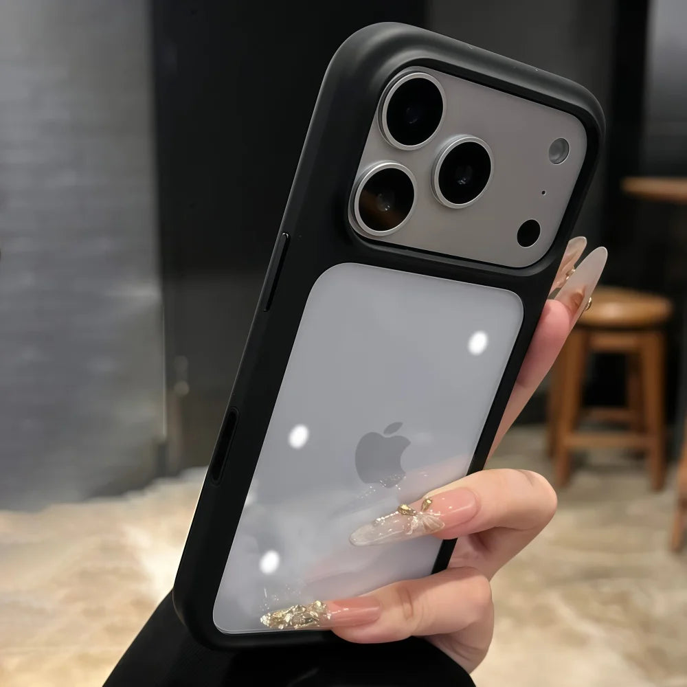 Crystal Clear iPhone Case with Camera Touch Button Shockproof Protective Cover