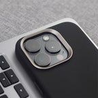 Luxury PU Leather Magnetic iPhone Case Alloy Lens Frame MagSafe Cover